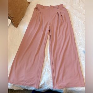 Women’s Hight Waisted Button Zipper Plicated Side pocket, wide leg